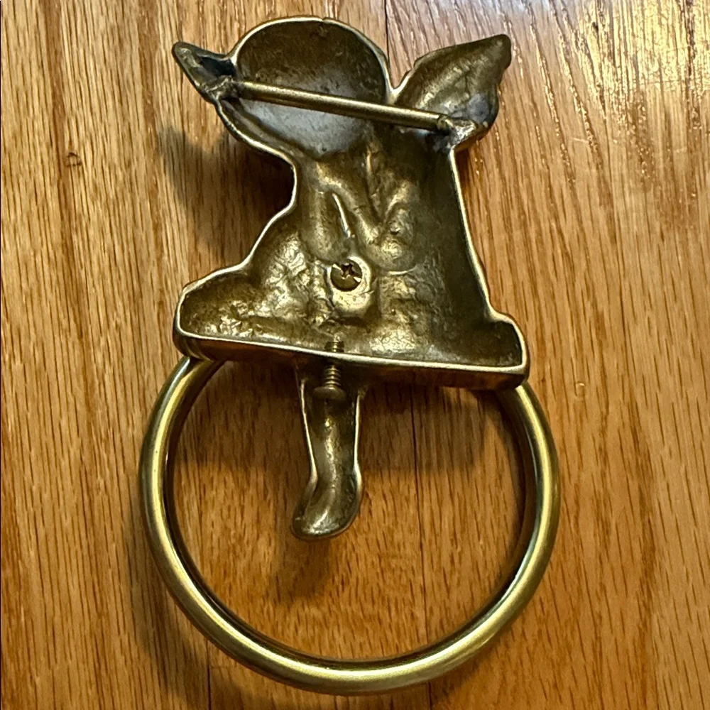 Angel Ring Wall Hooks in Gold – Decorative Cherub Hanging Hooks (Pair)